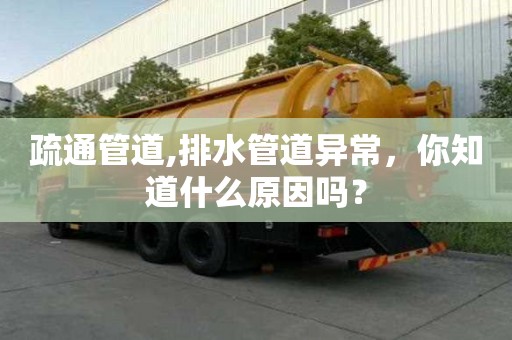 疏通管道,排水管道異常，你知道什么原因嗎？