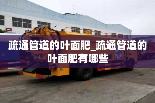 疏通管道的葉面肥_疏通管道的葉面肥有哪些