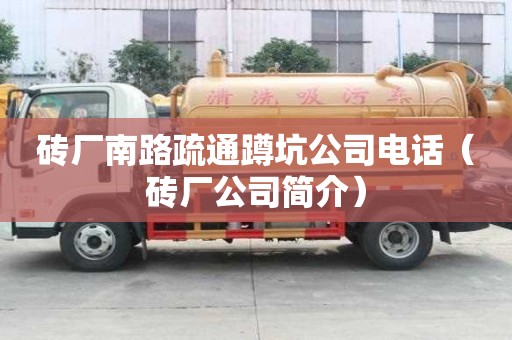 磚廠南路疏通蹲坑公司電話（磚廠公司簡介）