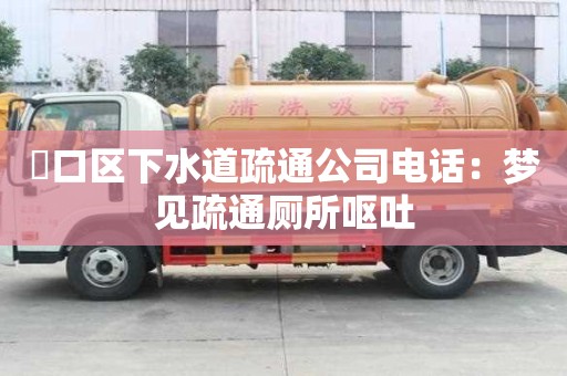 硚口區下水道疏通公司電話：夢見疏通廁所嘔吐