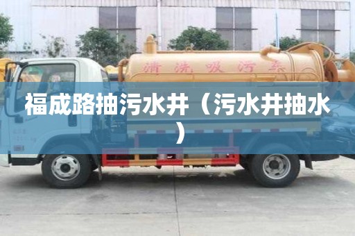 福成路抽污水井（污水井抽水）