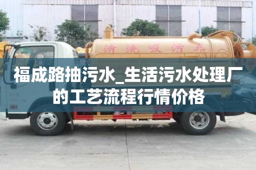 福成路抽污水_生活污水處理廠的工藝流程行情價格