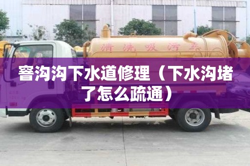 窨溝溝下水道修理（下水溝堵了怎么疏通）