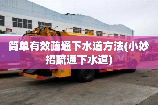 簡單有效疏通下水道方法(小妙招疏通下水道)