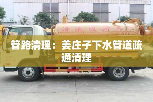 管路清理：姜莊子下水管道疏通清理