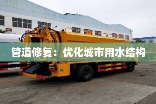 管道修復:優化城市用水結構 管道修復:優化城市用水結構