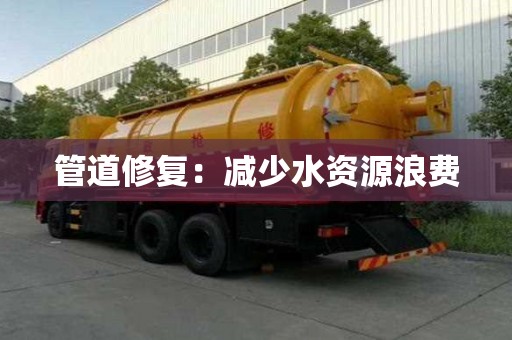 管道修復：減少水資源浪費