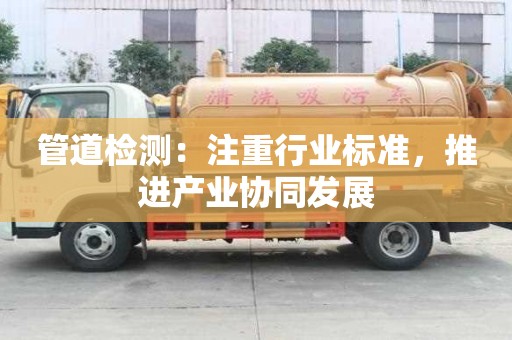 管道檢測(cè)：注重行業(yè)標(biāo)準(zhǔn)，推進(jìn)產(chǎn)業(yè)協(xié)同發(fā)展