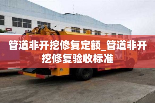 管道非開挖修復定額_管道非開挖修復驗收標準