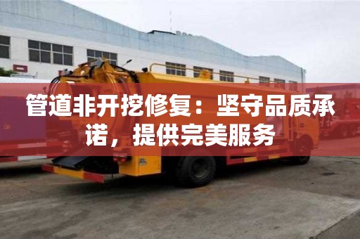 管道非開挖修復(fù)：堅守品質(zhì)承諾，提供完美服務(wù)