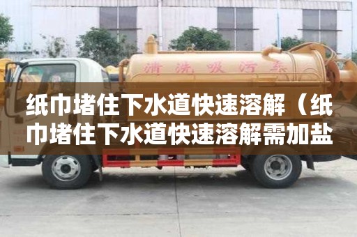 紙巾堵住下水道快速溶解(紙巾堵住下水道快速溶解需加鹽嗎) 紙巾堵住下水道快速溶解(紙巾堵住下水道快速溶解需加鹽嗎)