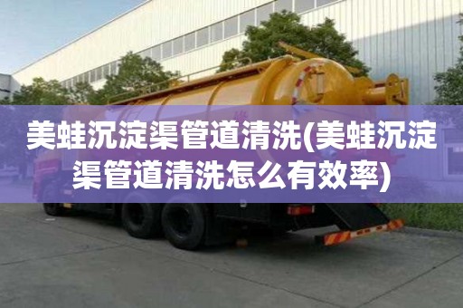 美蛙沉淀渠管道清洗(美蛙沉淀渠管道清洗怎么有效率)