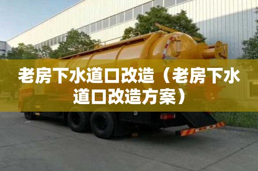 老房下水道口改造（老房下水道口改造方案）