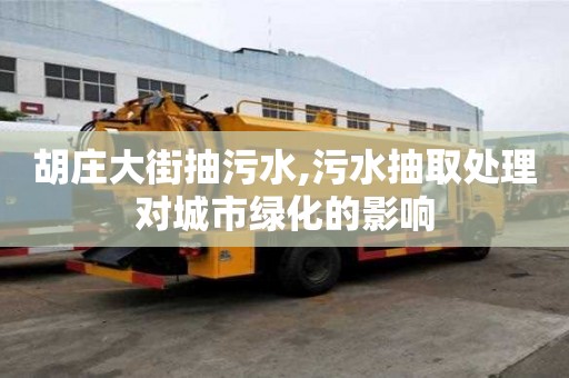 胡莊大街抽污水,污水抽取處理對城市綠化的影響