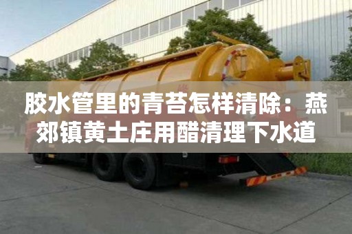 膠水管里的青苔怎樣清除：燕郊鎮黃土莊用醋清理下水道