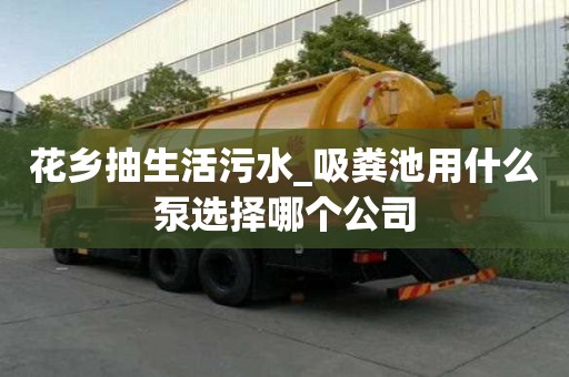 花鄉抽生活污水_吸糞池用什么泵選擇哪個公司