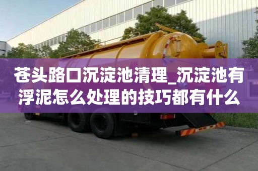 蒼頭路口沉淀池清理_沉淀池有浮泥怎么處理的技巧都有什么