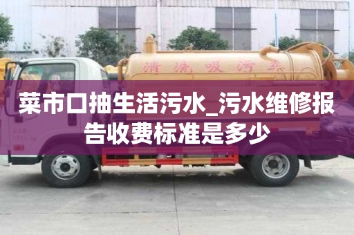 菜市口抽生活污水_污水維修報告收費標準是多少