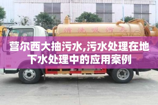 營爾西大抽污水,污水處理在地下水處理中的應用案例