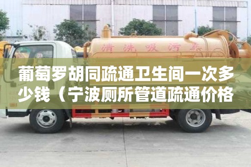 葡萄羅胡同疏通衛(wèi)生間一次多少錢（寧波廁所管道疏通價(jià)格是多少）