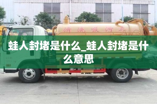 蛙人封堵是什么_蛙人封堵是什么意思