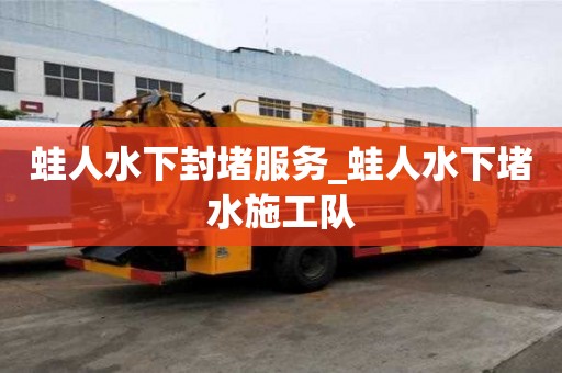 蛙人水下封堵服務_蛙人水下堵水施工隊