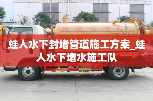 蛙人水下封堵管道施工方案_蛙人水下堵水施工隊(duì)