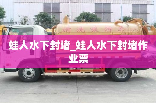 蛙人水下封堵_蛙人水下封堵作業票