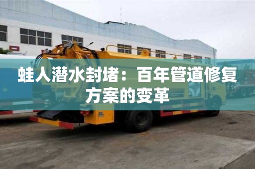 蛙人潛水封堵：百年管道修復方案的變革