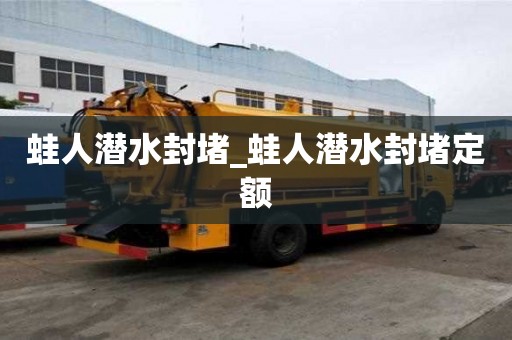 蛙人潛水封堵_蛙人潛水封堵定額