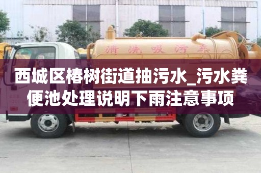 西城區椿樹街道抽污水_污水糞便池處理說明下雨注意事項