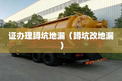 證辦理蹲坑地漏（蹲坑改地漏）