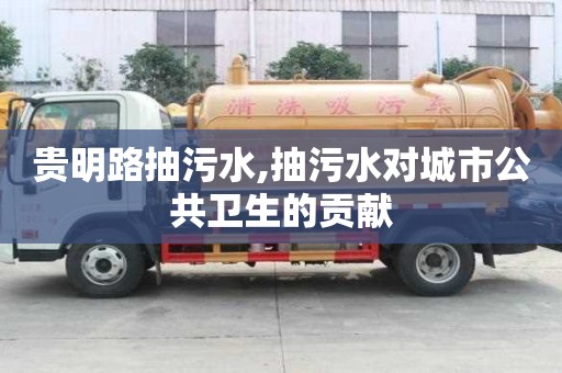 貴明路抽污水,抽污水對城市公共衛(wèi)生的貢獻