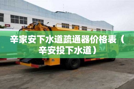 辛家安下水道疏通器價格表（辛安投下水道）