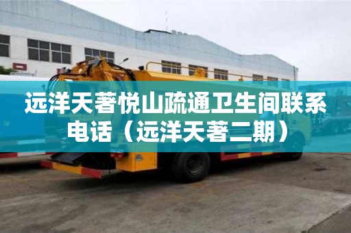 遠洋天著悅山疏通衛生間聯系電話（遠洋天著二期）
