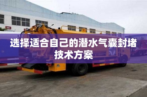 選擇適合自己的潛水氣囊封堵技術(shù)方案