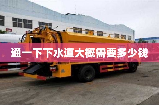 通一下下水道大概需要多少錢