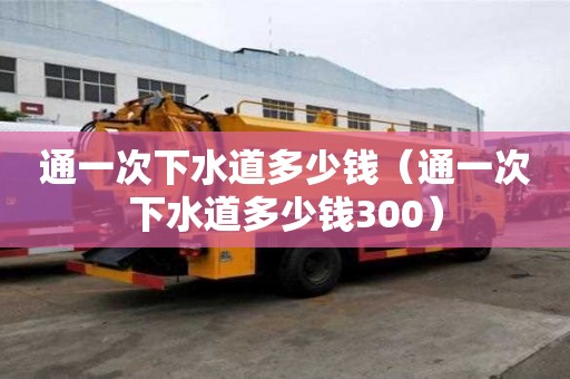通一次下水道多少錢（通一次下水道多少錢300）
