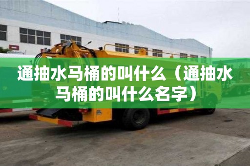 通抽水馬桶的叫什么（通抽水馬桶的叫什么名字）
