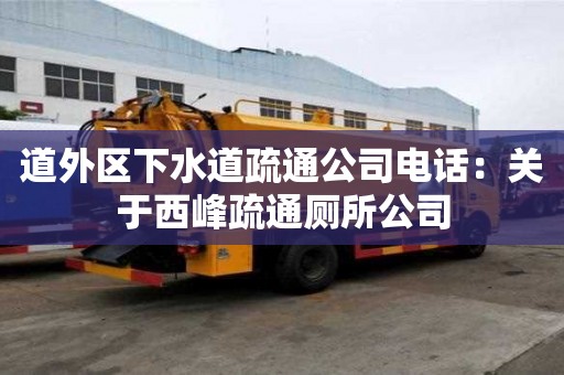 道外區下水道疏通公司電話：關于西峰疏通廁所公司