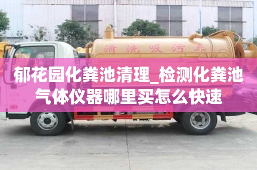 郁花園化糞池清理_檢測化糞池氣體儀器哪里買怎么快速