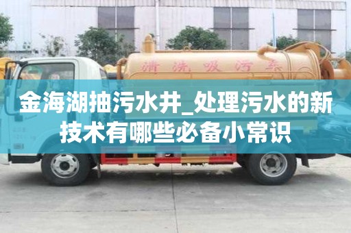 金海湖抽污水井_處理污水的新技術有哪些必備小常識