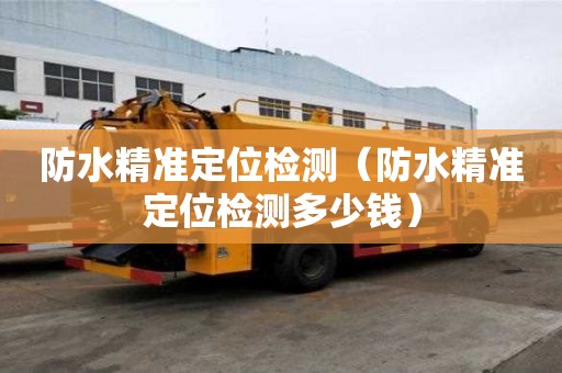 防水精準定位檢測（防水精準定位檢測多少錢）