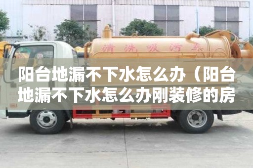 陽臺地漏不下水怎么辦（陽臺地漏不下水怎么辦剛裝修的房子）