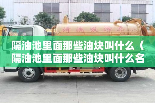 隔油池里面那些油塊叫什么（隔油池里面那些油塊叫什么名字）