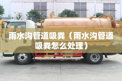 雨水溝管道吸糞（雨水溝管道吸糞怎么處理）