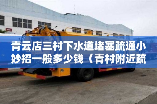 青云店三村下水道堵塞疏通小妙招一般多少錢（青村附近疏通下水道）