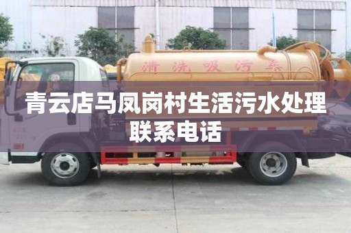 青云店馬鳳崗村生活污水處理聯系電話