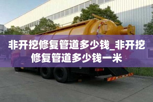 非開挖修復(fù)管道多少錢_非開挖修復(fù)管道多少錢一米