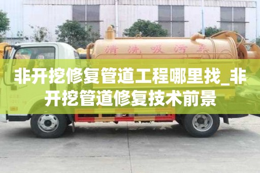 非開挖修復管道工程哪里找_非開挖管道修復技術前景
